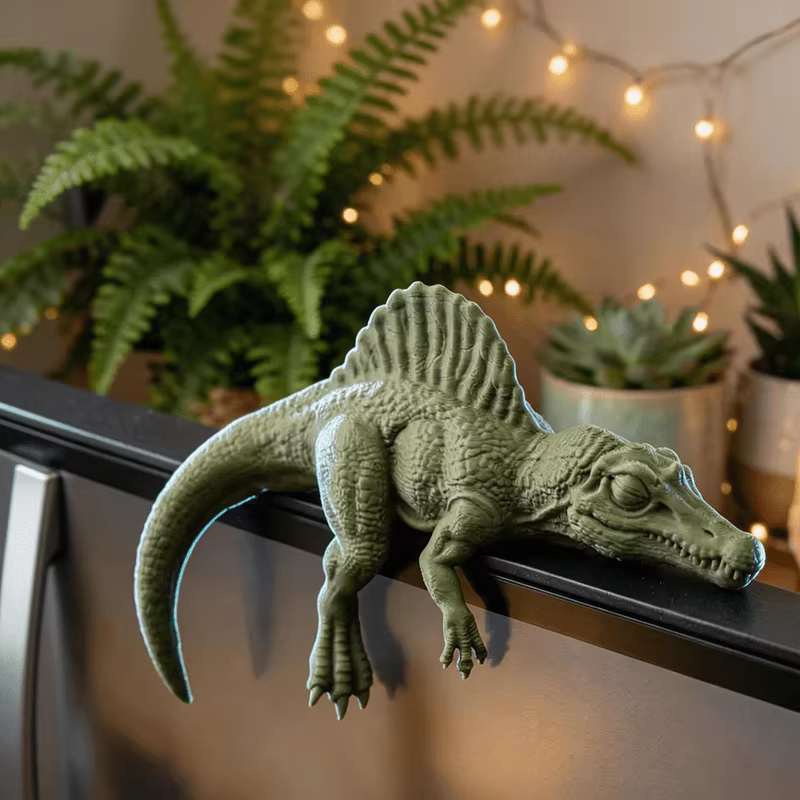 Sleeping T-Rex Monitor Topper Figurines 3D Printed Mini Lazy Dinosaur Ornaments for Desk/Monitor/Shelf Cute Jurassic Dino Decor — image 4
