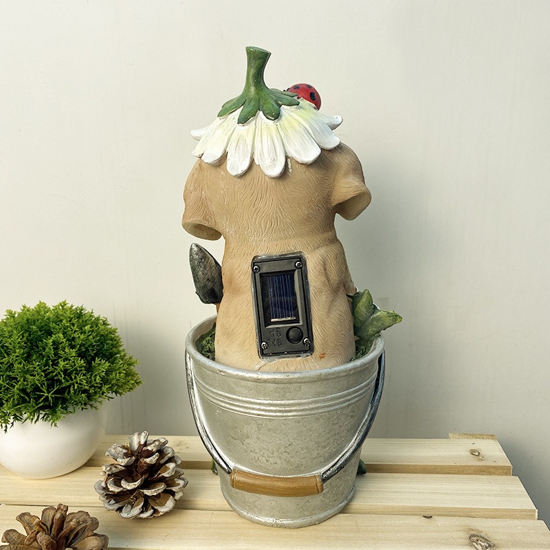 Estatua de burbuja para perros solar con energía renovable, decoración exterior de resina — imagen 3