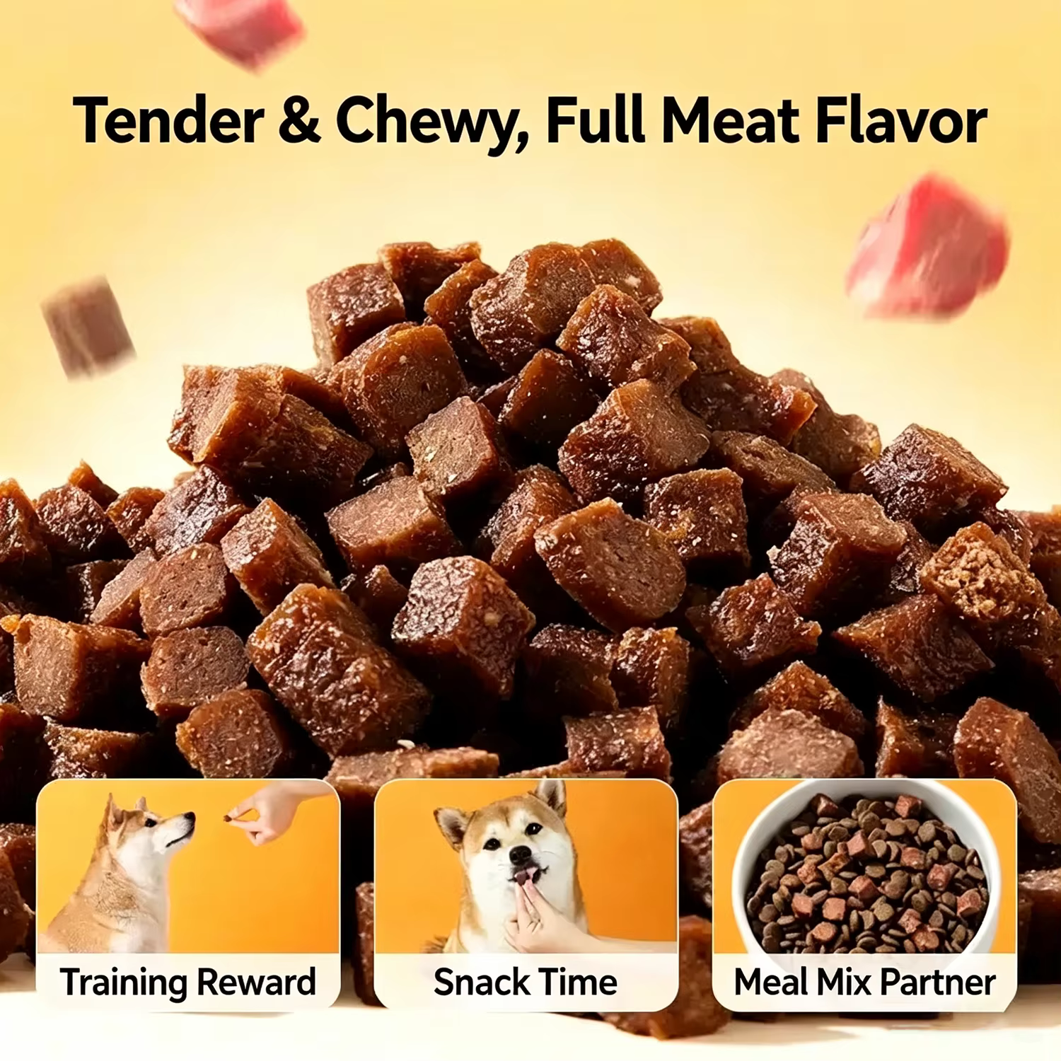 Cecina de Res para Perros, Envolturas de Proteína Cruda de Calidad Premium para Perros, Premios de Entrenamiento en Bocados y Aderezo para Comida, Apto para Gatos — imagen 4