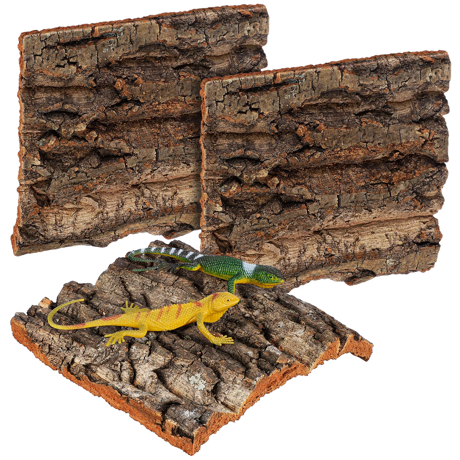 4 Piezas de Fondo de Corteza de Corcho para Terrario, Decoración para Terrario de Reptiles, Fondo de Corteza Natural para Lagartos, Geckos, Dragones Barbudos y Acuarios — imagen 1