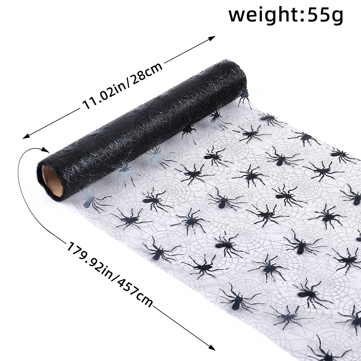 Halloween Bat Spider Web Yarn Roll Meal Mat Ghost Festival Party Table Decoration Mesh Tablecloth Table Banner — image 3