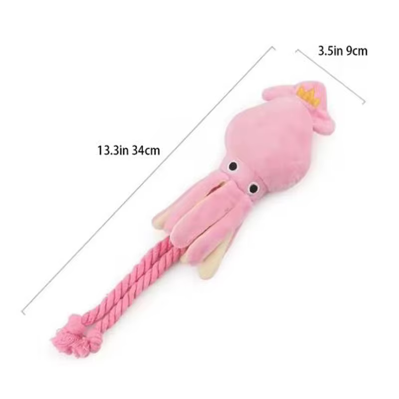 Juguetes para perros; Juguetes para gatos; Pulpo de cuerda de algodón con sonido; Juguetes de masticar duraderos para limpiar dientes; Juguetes interactivos para mascotas — imagen 3
