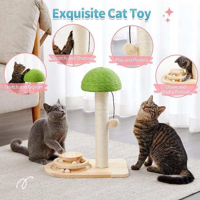Ropa de Sisal para Setas 2 en 1 Bola Interactiva de Madera Juego de Pared de Rasguñado para Gatos — imagen 8