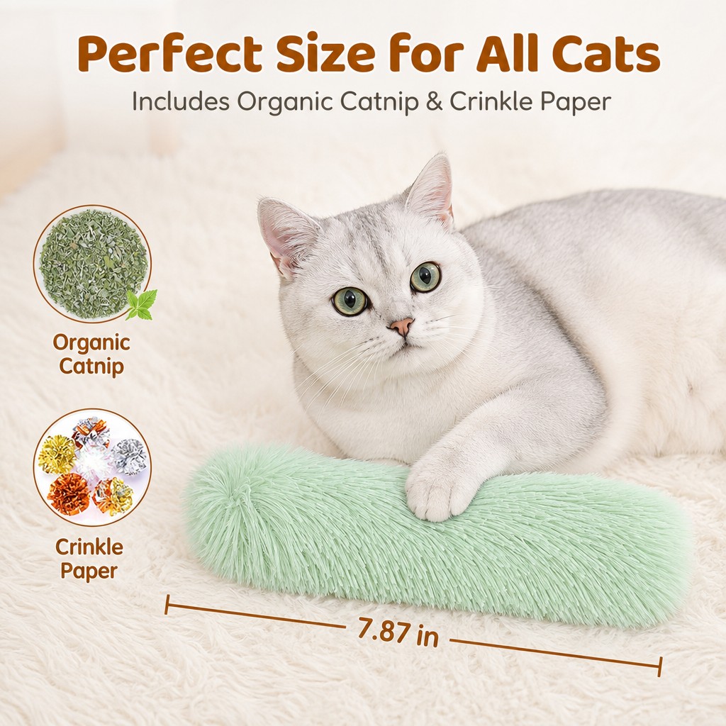 3 Pack Catnip Kicker Toys For Indoor Cats, Soft Plush Cat Kick Stick With Crinkle Paper, Interactive Cat Toy To Stimulate Hunting Instinct, Relieve Boredom — image 6