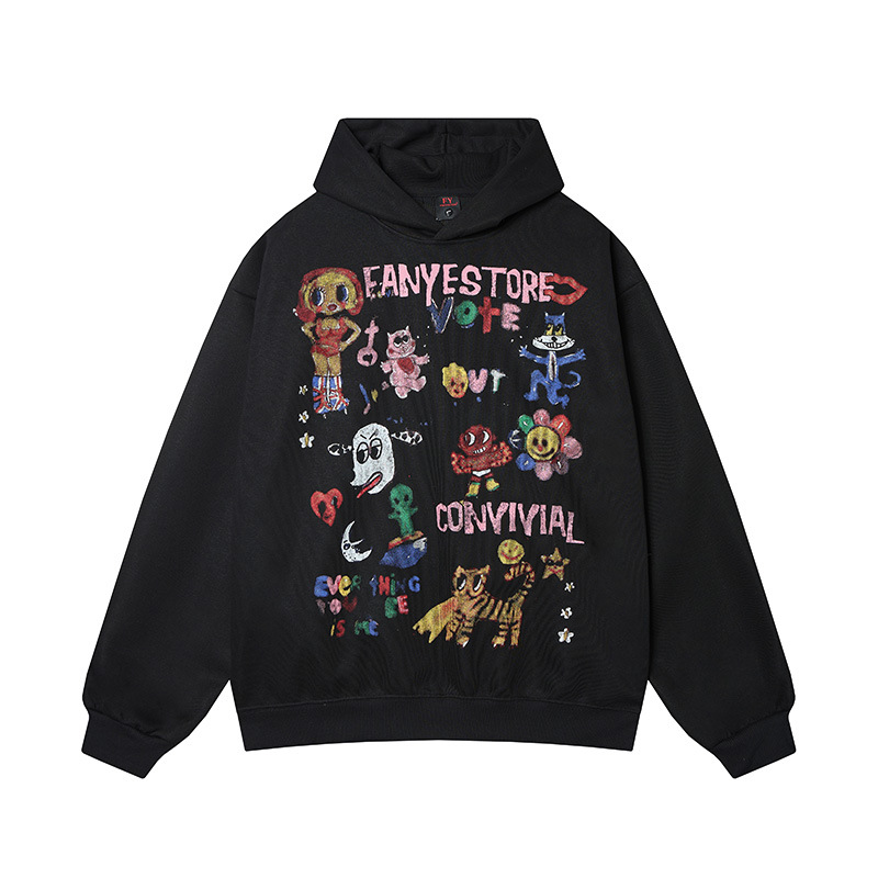 Cartoon printed hoodies with different animals — image 2