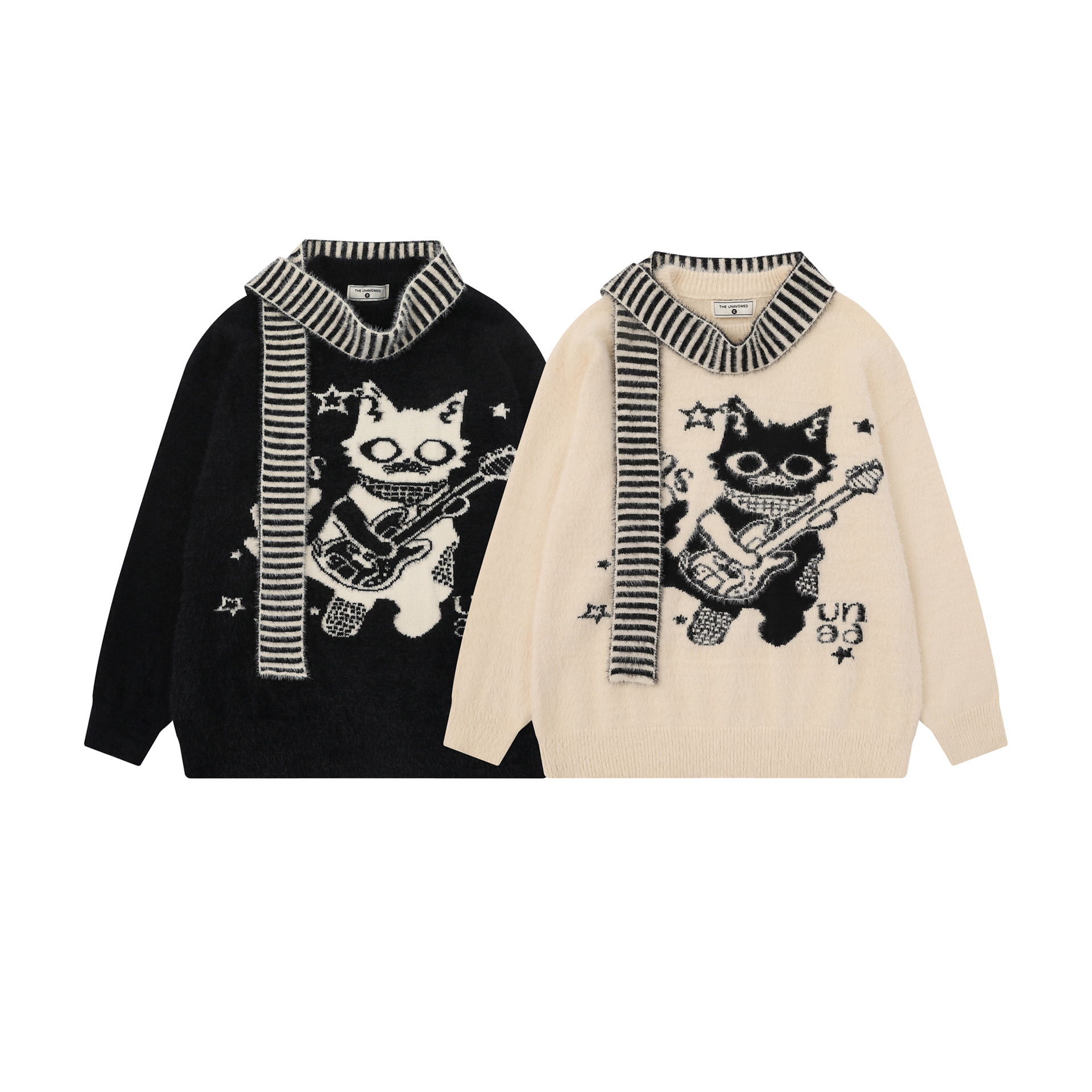 Cat jacquard scarf sweater — image 6