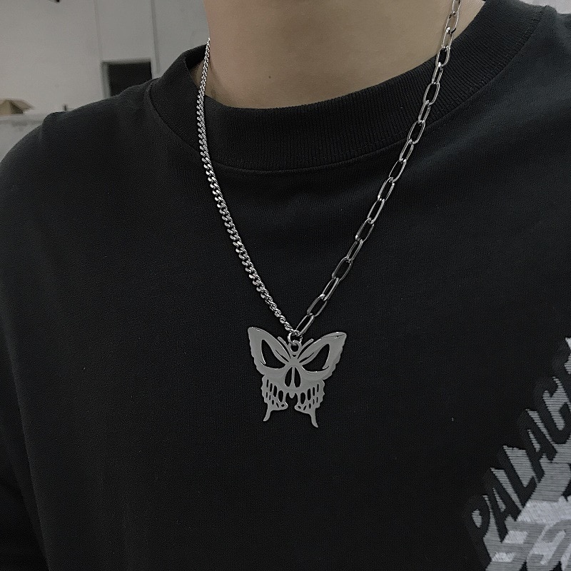 Fashion gothic style neck necklace butterfly suspension pendant men and women couple women necklace jewelry accessories — image 2