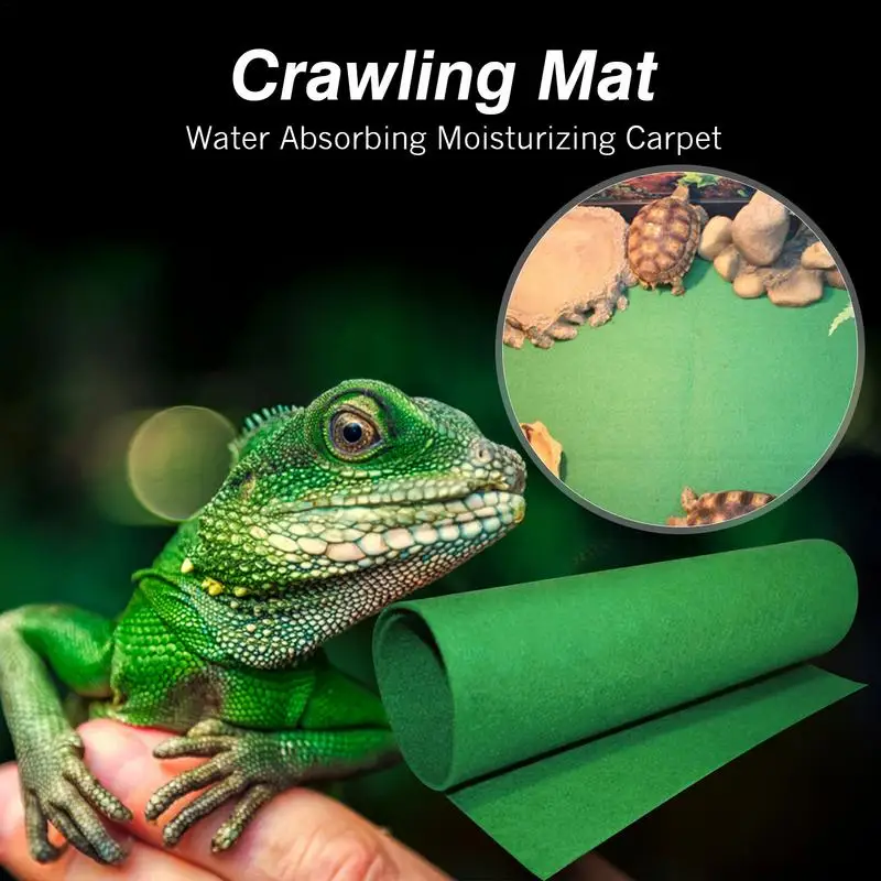 Reptile Carpet 1 Pc Terrarium Bedding Substrate Liner with Strong Water Absorption 15.75''-39.37'' for Lizard Tortoise Snake — image 2