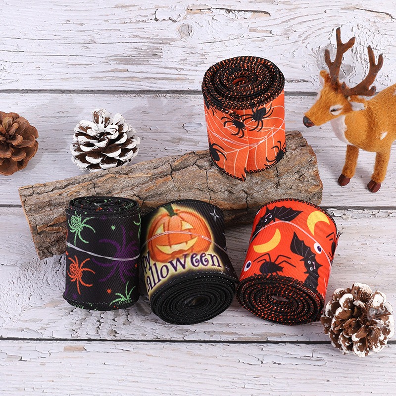 Creative Halloween spider print ribbon Halloween party decoration ribbon DIY decoration ribbon material — image 9