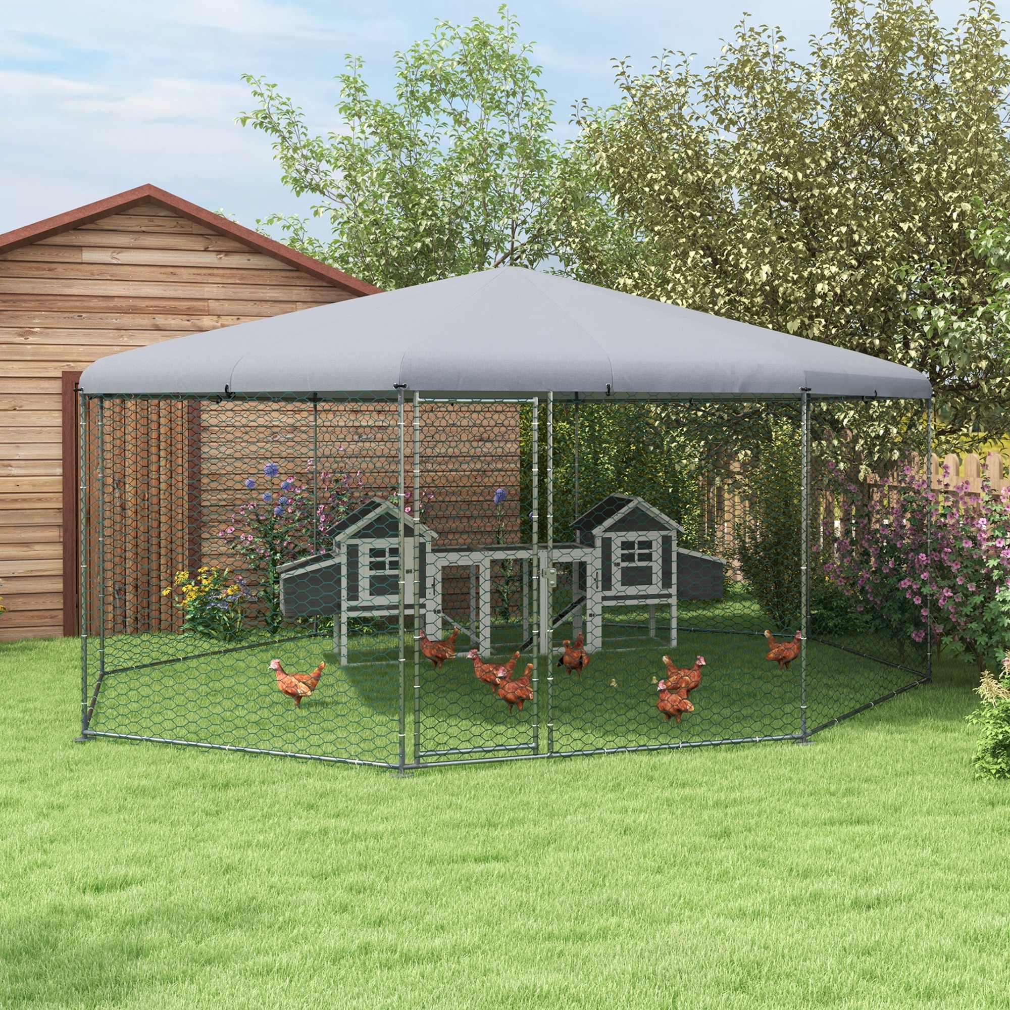 Cobertizo para Gallinas de 17,1 ft x 15,7 ft con Techo para 19-25 Pollos — imagen 4