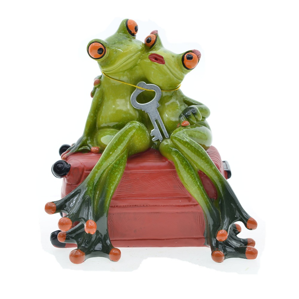 Creative Lovely Nordic Garden Home Decoration Couple Frog Resin Crafts Decoration Wedding Valentine's Day Gift — image 3