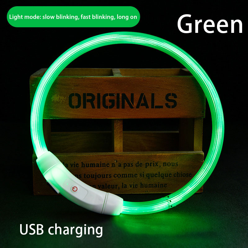 Collar Luminoso para Mascotas Collar de Mascota Carga USB DIY Collar de Perro Luminoso Collar de Cuello Seguro para Caminar con Perros — imagen 7