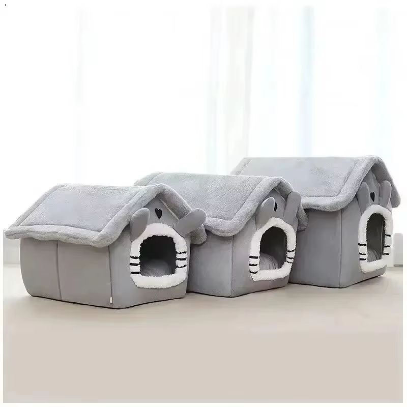 Indoor Warm Soft Pet House Bed Tent & Kennel for Dogs and Cats, All-Season Use with Removable Washable Cushion — image 5