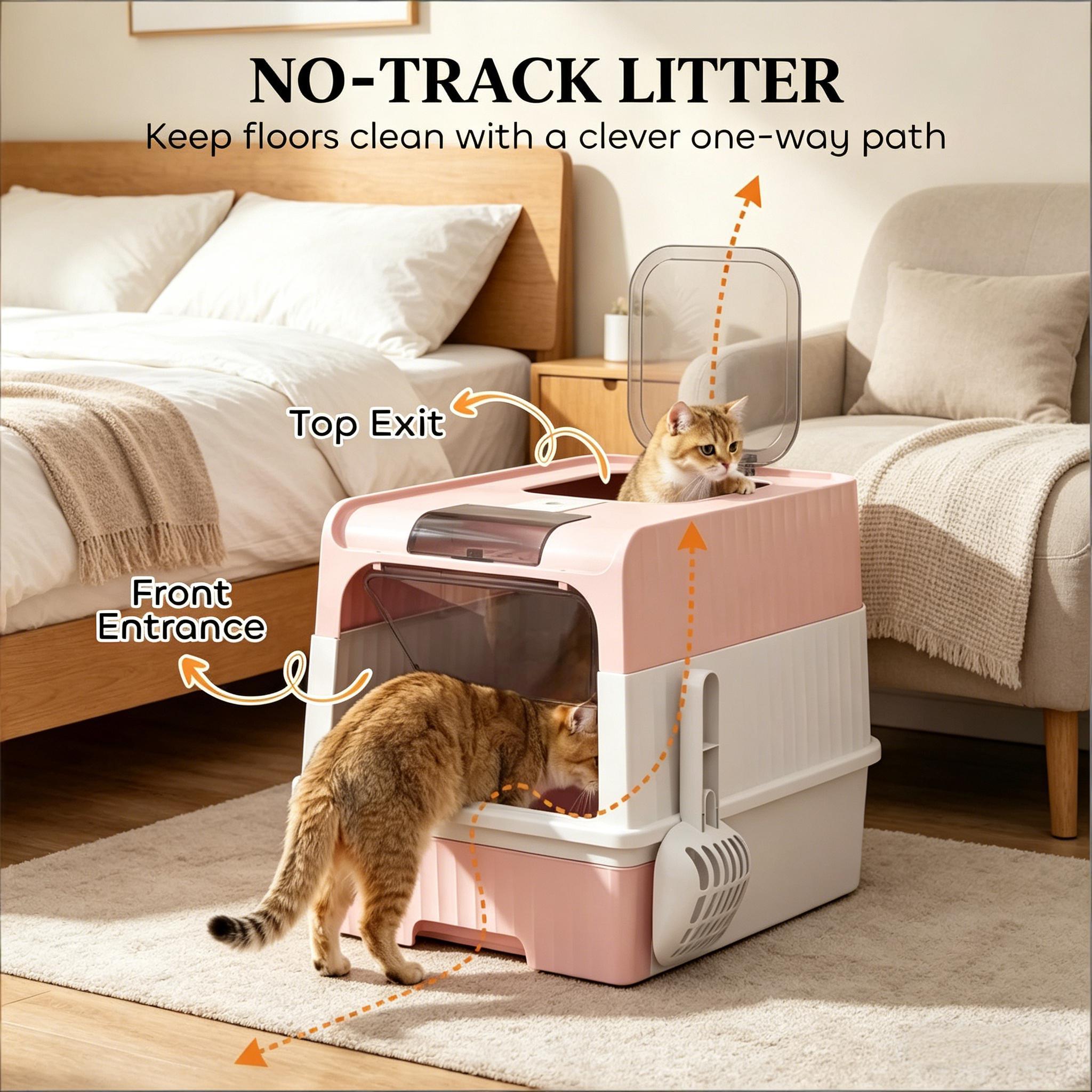 Pet Litter Box, Fully Enclosed Litter Box, Compact Cat Litter Box — image 5