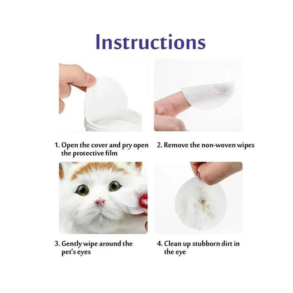 130 piezas/conjunto de toallitas suaves sin espuma para eliminar manchas de lágrimas, toallas de aseo para perros y gatos, toallitas de limpieza, toallitas para ojos de mascotas — imagen 5