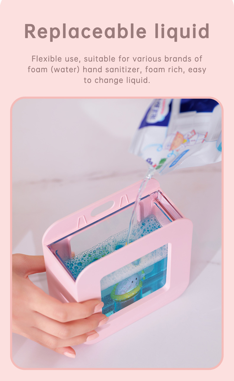 Cute Cat Rechargeable Touchless Automatic Soap Dispenser 400ml Kids foam Soap Dispenser with Night Light — image 11