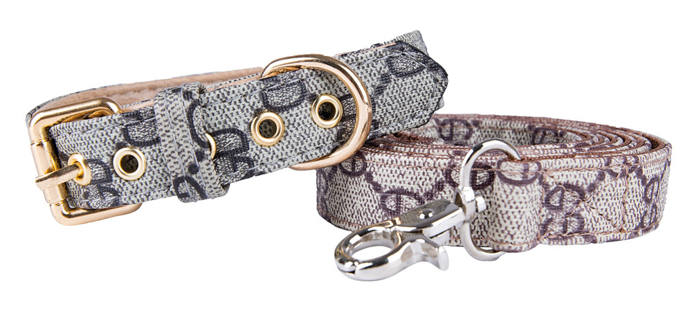 Old Flower Pet Collar PU Leather Dog Collar Traction Rope Cat Traction Collar Dog Walking Rope Anti-String Wear — image 8