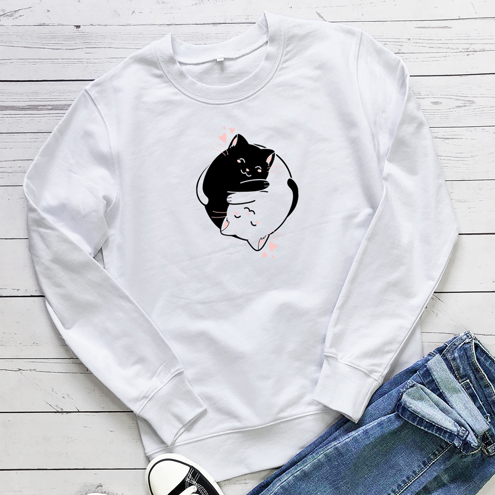Two cartoon cats embrace printed hoodies — image 4