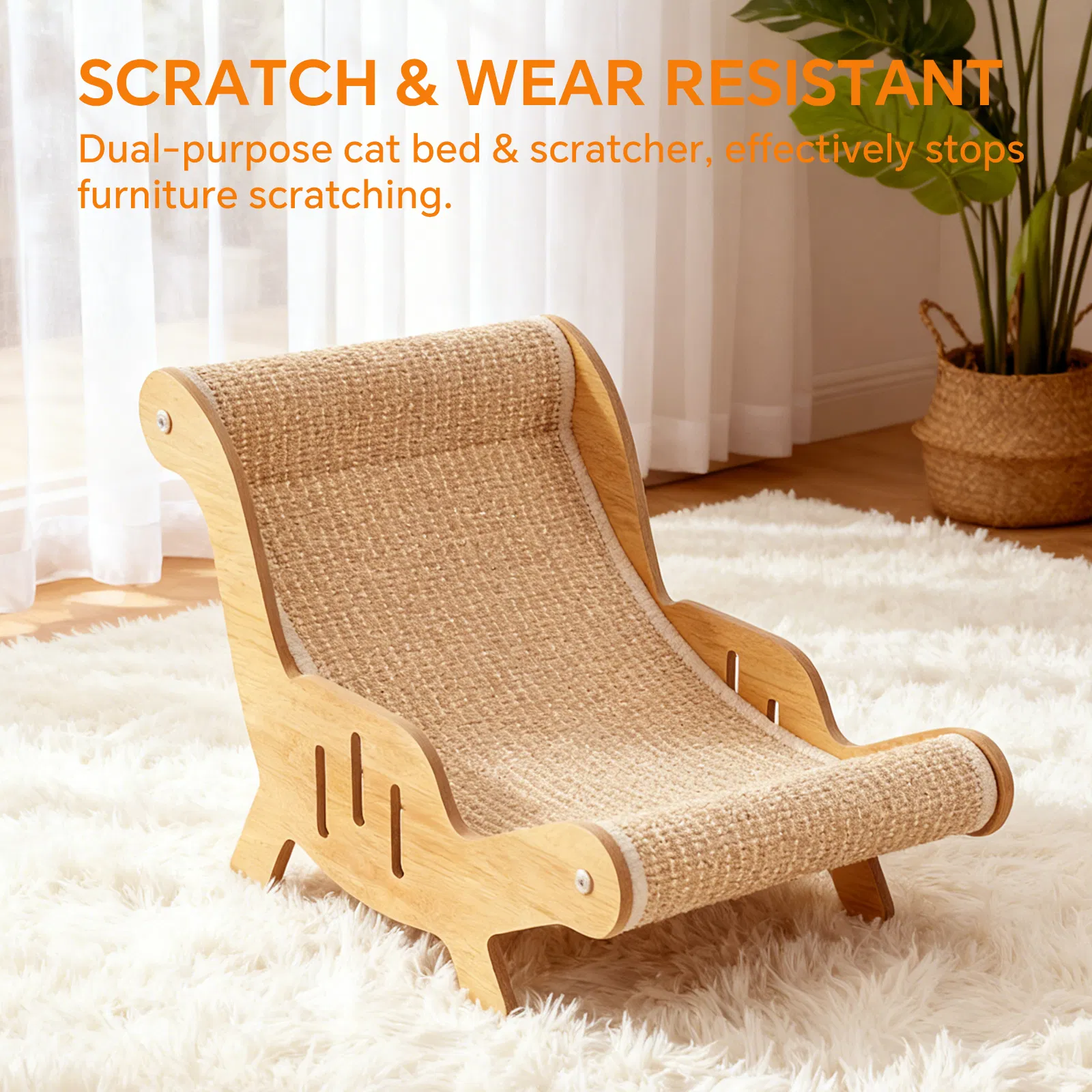C-type all inclusive sisal cat lounge chair - integrated aesthetic, a natural decompression and relaxation place for cats — image 4