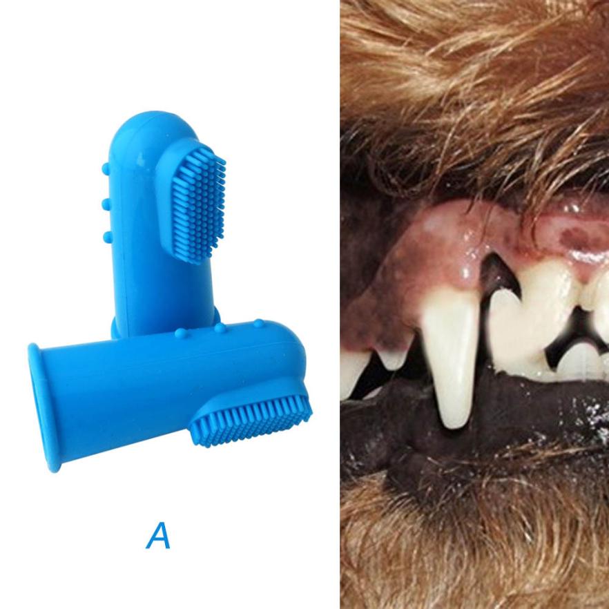 Pet Toothbrush Silicone Finger Dog Toothbrush Cat Finger Sets Brushing Teeth Oral Cleaning Supplies — image 1