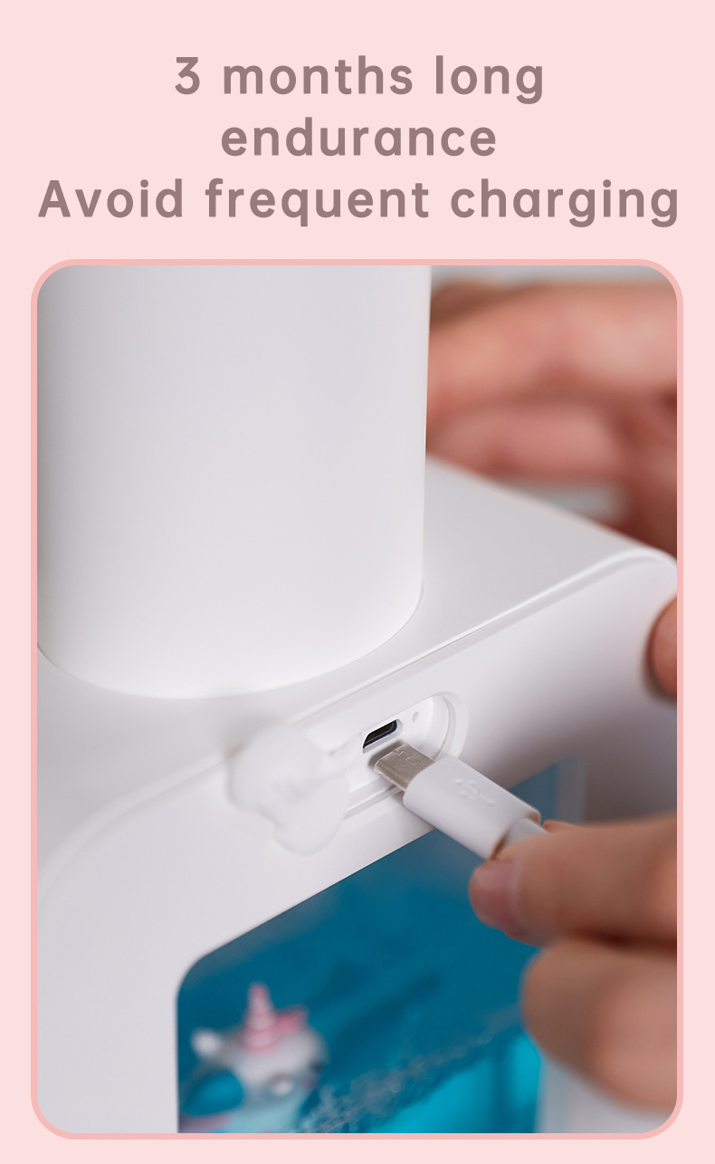 Cute Cat Rechargeable Touchless Automatic Soap Dispenser 400ml Kids foam Soap Dispenser with Night Light — image 12
