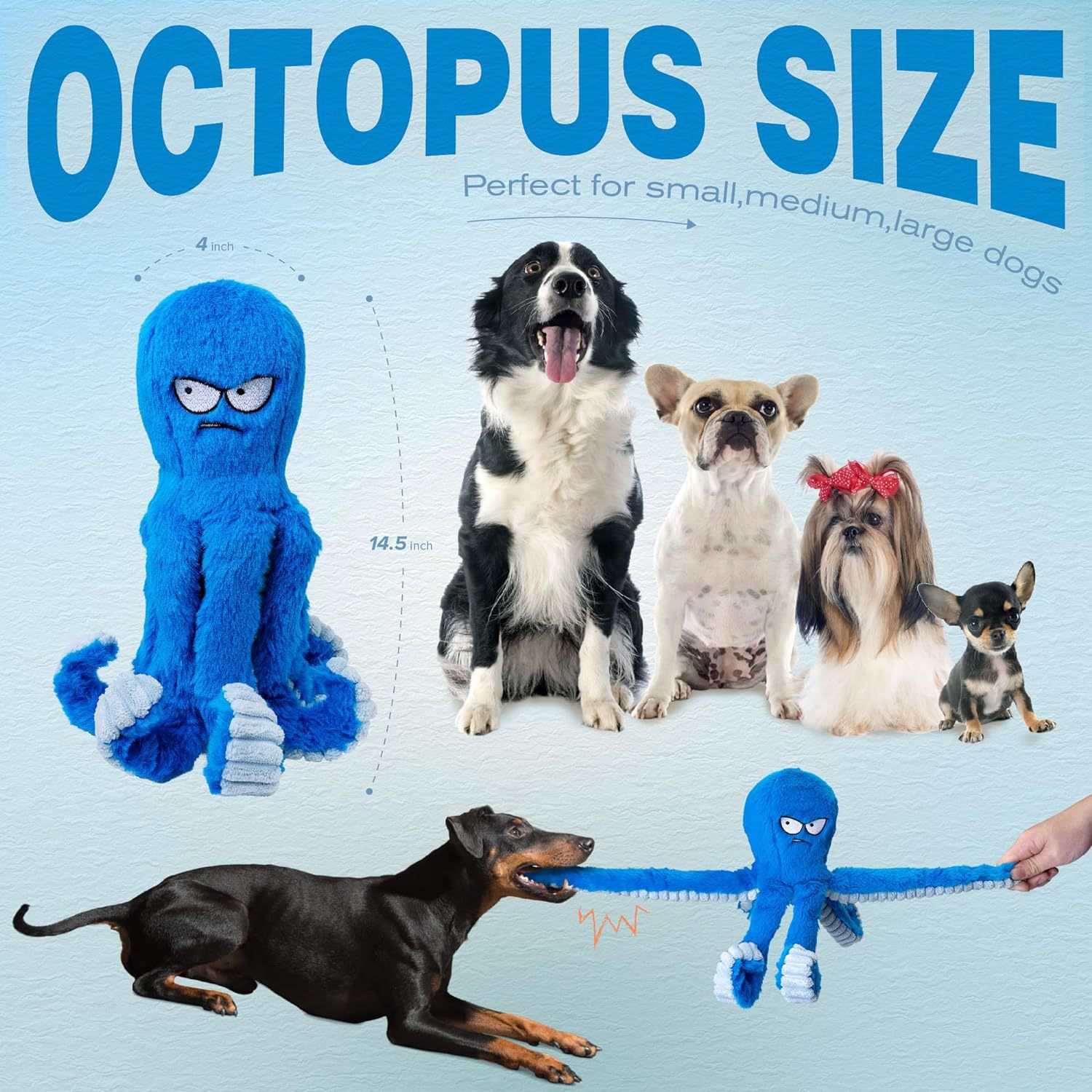 Stuffed Tough Dog Chew Toys Large Dog Toys To Keep Them Busy Interactive Squeaky Toys Tug Of War Crinkle Puppy Dog Toy — image 6
