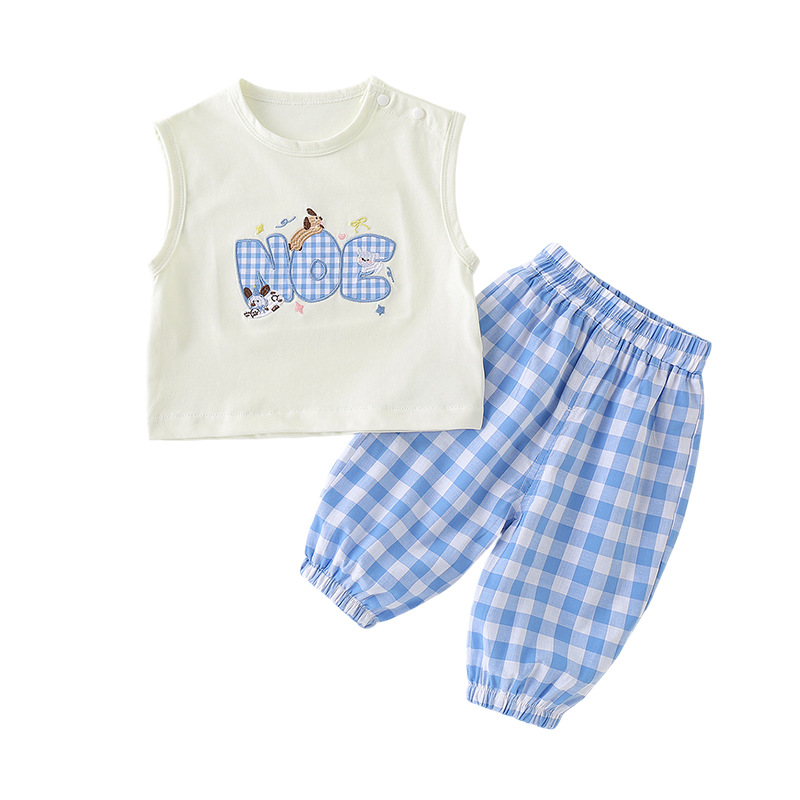 Children's Set Cartoon Dog Pure Cotton Short Sleeve T-Shirt for Baby Girls — image 1