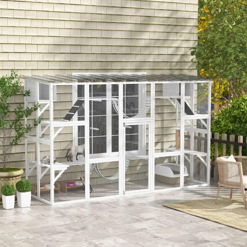 Cat Window Box, Large Catio With Shelves & Bridges, Outside Enclosure For Multiple Cats — imagen 8