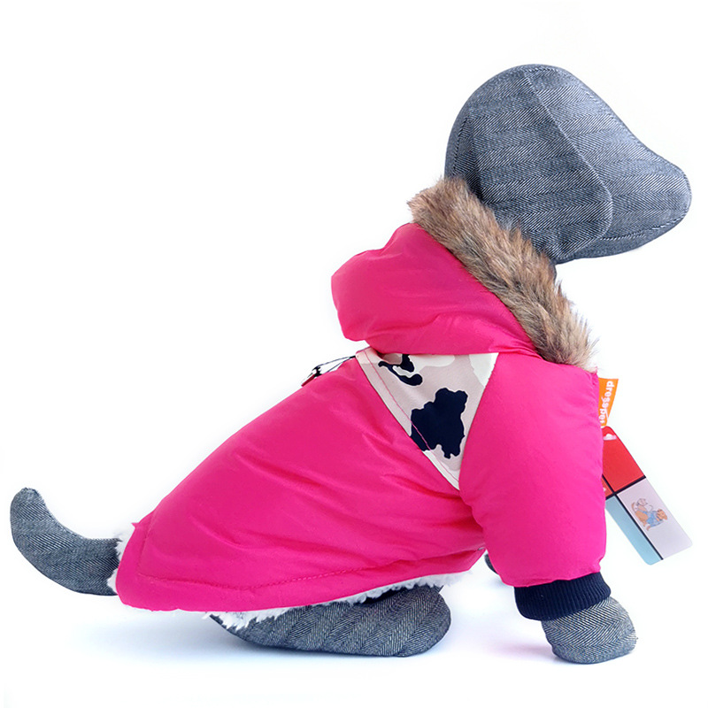 Dog Autumn And Winter Clothes Pet Vest Hoodie Two-Legged Plush Jacket Warm Coat Leash Clothes — image 6