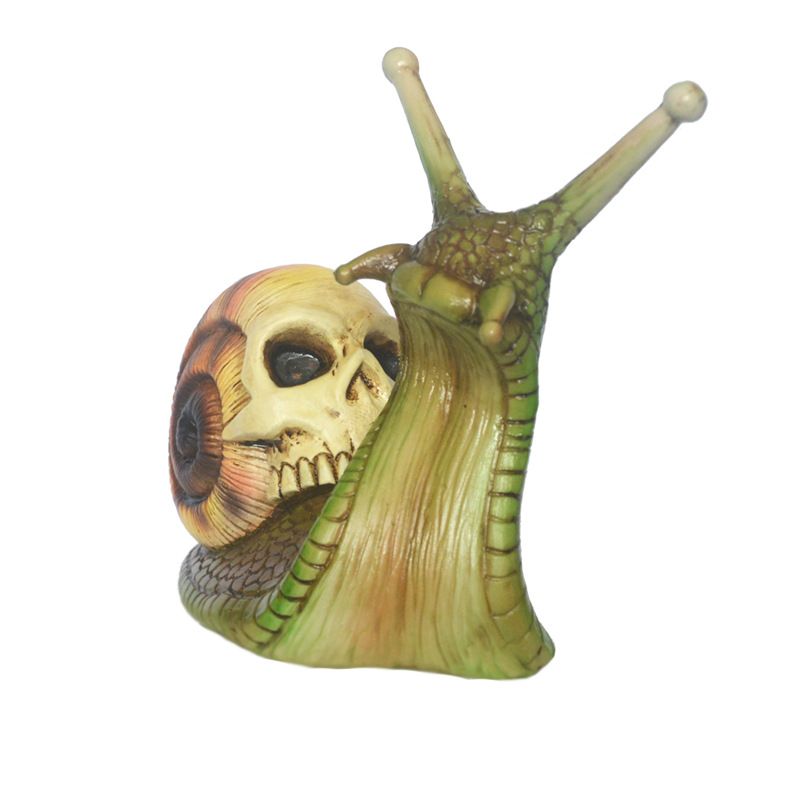 Halloween Skull Snail Skull Sculpture Gothic Garden Home Decor Resin Crafts — imagen 4