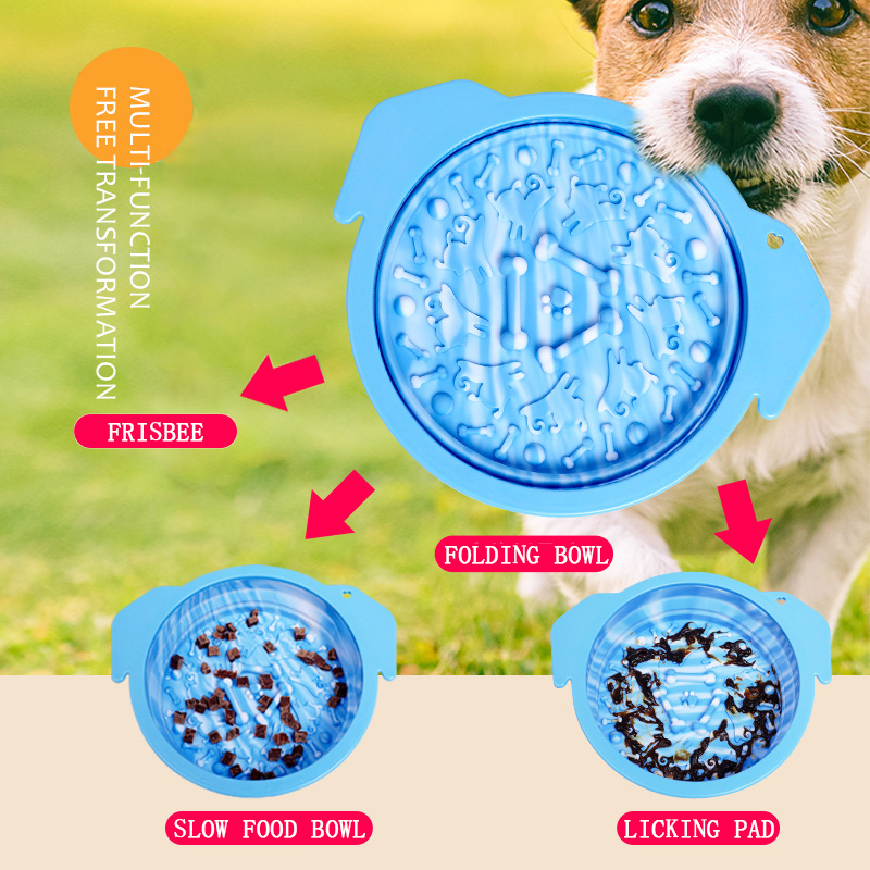 Portable Folding Bowl Sucker Licking Pad Slow Food Bowl Dog Basin Silicone Pet Bowl Dog Bowl — image 2