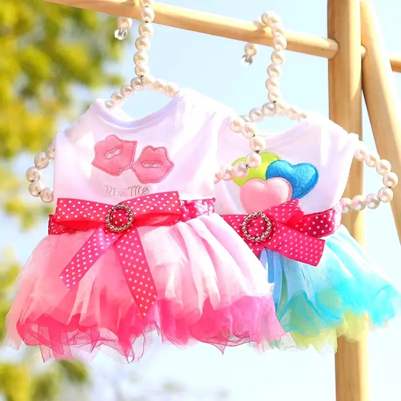 Spring Dog Lace Dress Pet Dog Clothes For Small Dog Party Birthday Wedding Dress Puppy Costume Pet Clothes — image 4