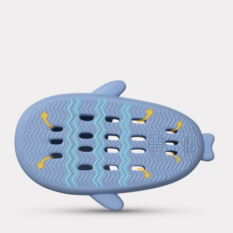 Shark Massage Bottom Slippers Adult Couple Non-Slip Bathroom Leaking Slippers Trend Outdoor Funny Home Cute Sandals — image 5