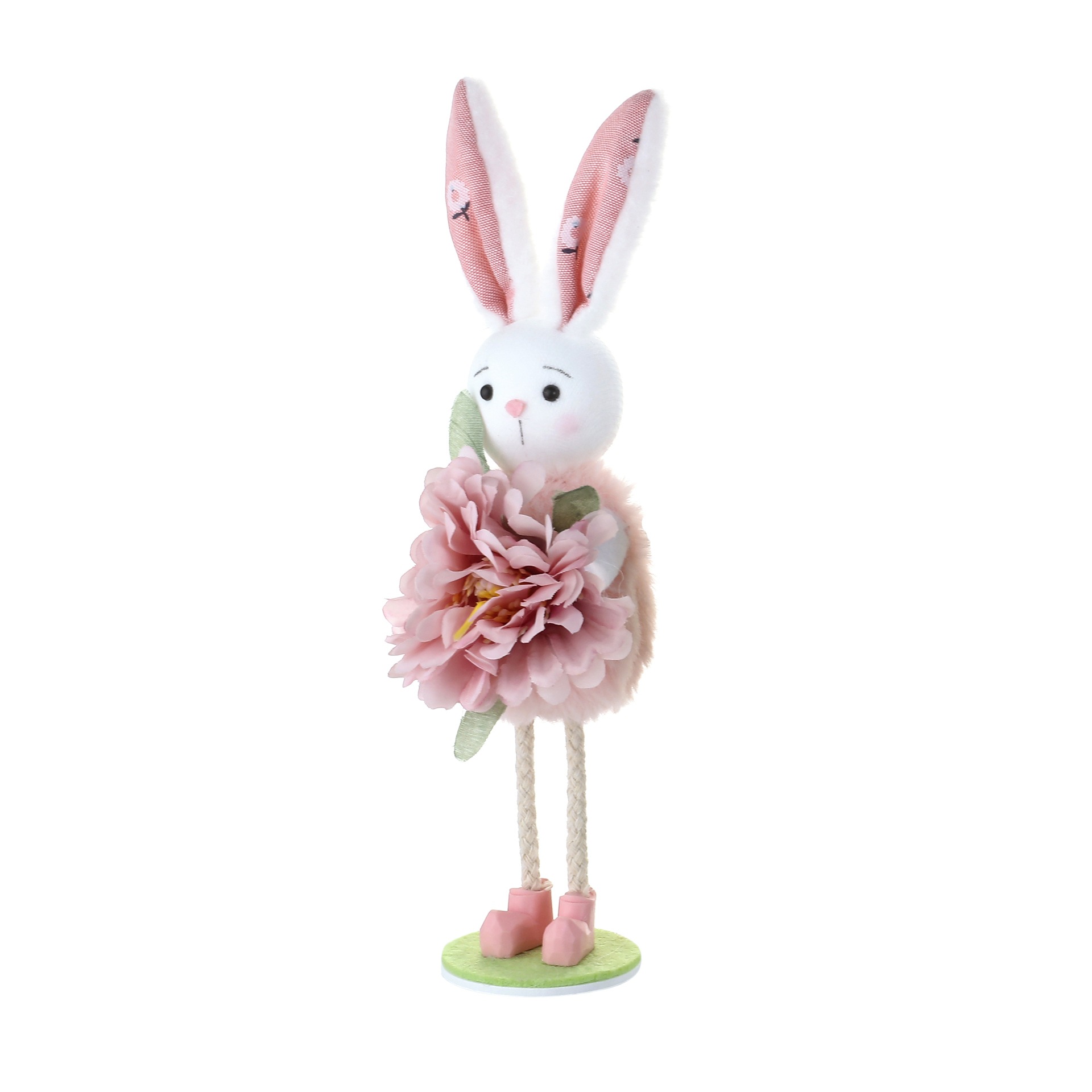 Figura de Conejo para Decoración de Pascua que Se Pone en Pie para Salón, Chimenea o Fiesta con Flores — imagen 8