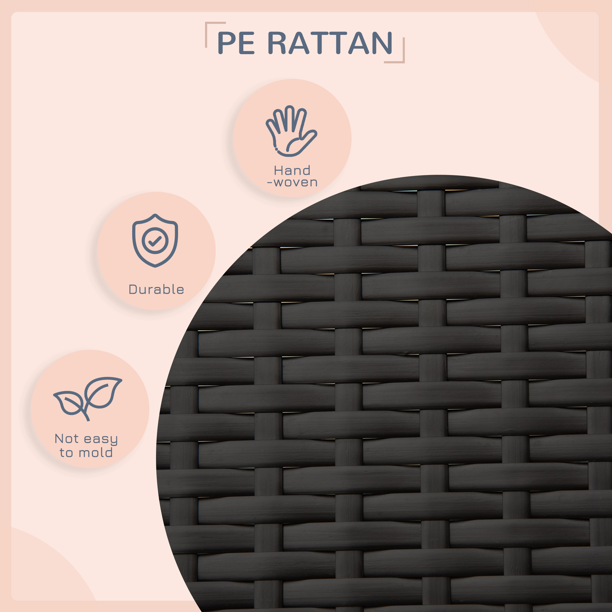 Casa de Perro en Rama Exterior con Tejado, Camarote para Mascotas con Almohada Resistente al Agua, Colchón Elevado para Razas Pequeñas y Medianas hasta 30 kg, 50 cm de Largo, Ramo Marrón, Almohada Gris — imagen 7