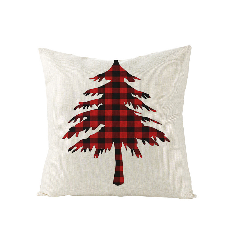 Christmas Pillow with Red Letter Elk Printed Cushion Cover and Linen Pillow Cover — image 8