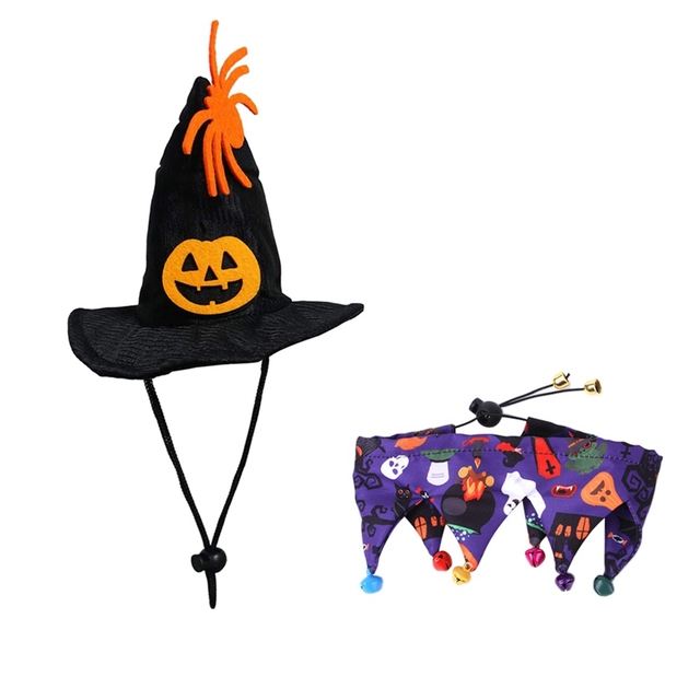 Halloween Hat Scarf Set Skull Pattern Cat Cape Hat Set Decorations — image 11