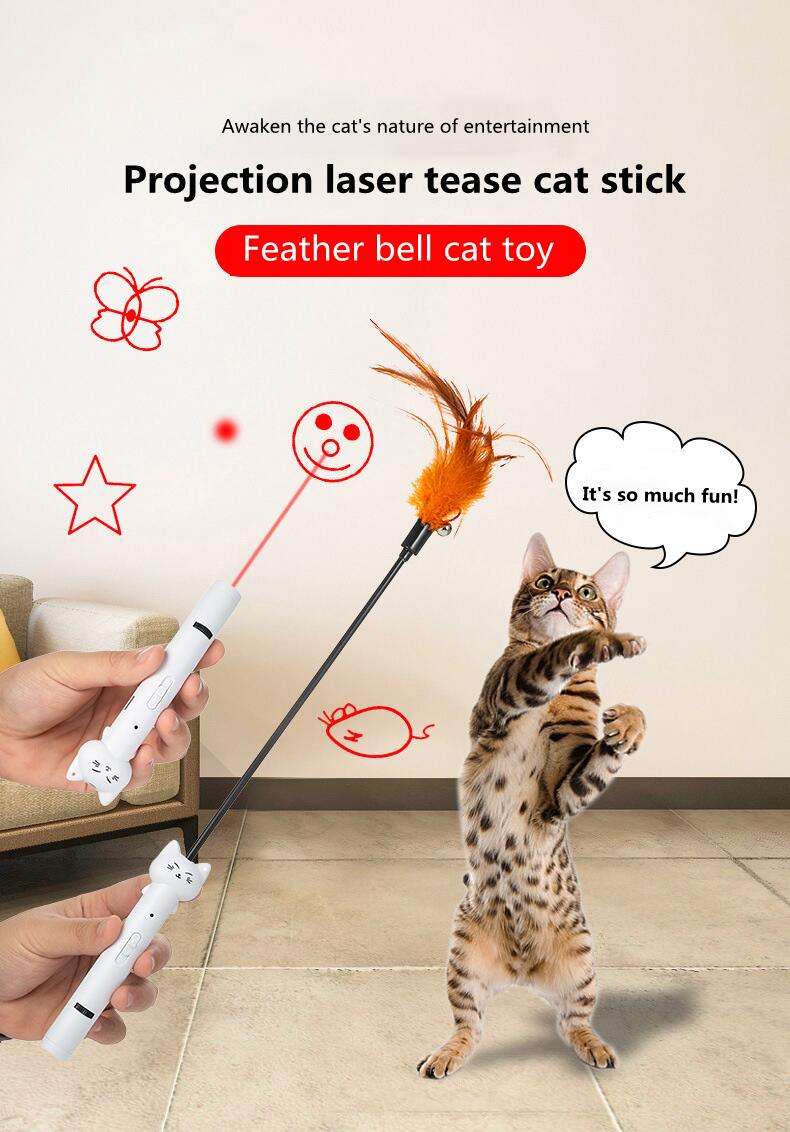 Pulso de Carga USB Teaser para Gatos con Luz Láser Infrarroja Proyección de Patrones de Juego Juguetes para Mascotas Sumideros para Gatos — imagen 2