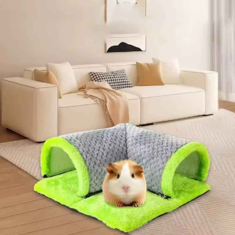 4 Piezas de Túneles de Peluche para Hámsters, Jaula Cálida de Invierno para Cobayas, Ardillas, Conejos, Chinchillas y Petauros del Azúcar — imagen 1