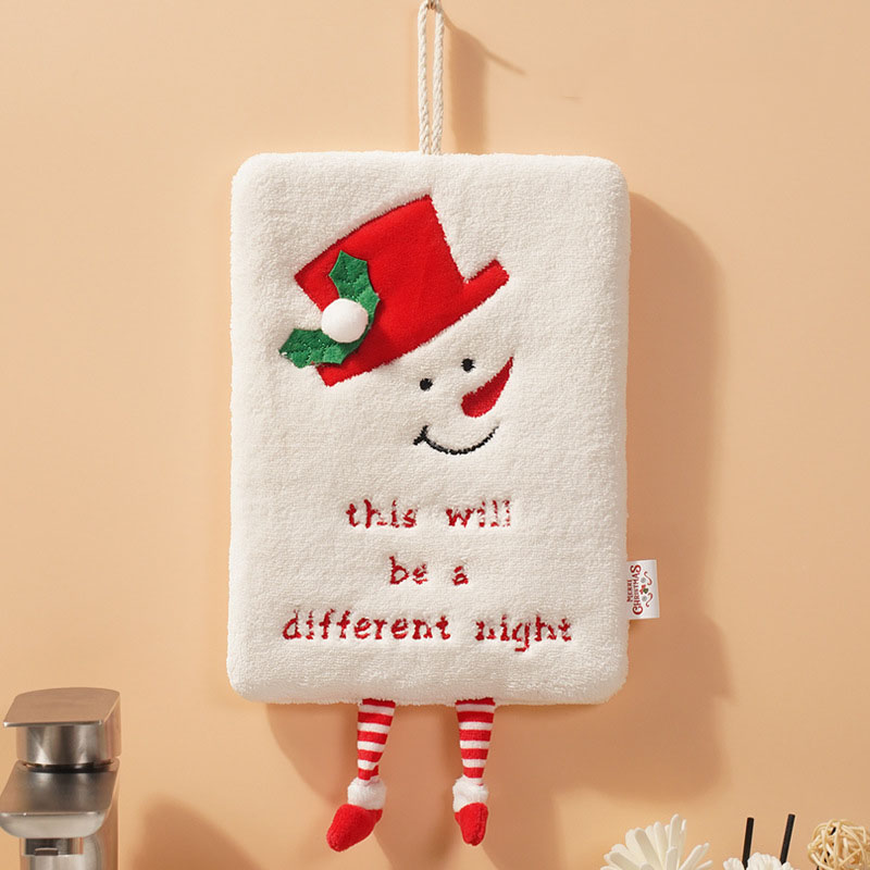New Christmas hand towel can be hung with thick coral fleece towel, kitchen absorbent quick drying cloth, cartoon hand towel — image 4