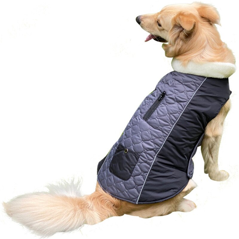 Pocket Autumn and Winter Pet Clothes Cotton Coat Double-sided Can Wear Dog Vest Reflective Waterproof Design Dog Clothing — image 7