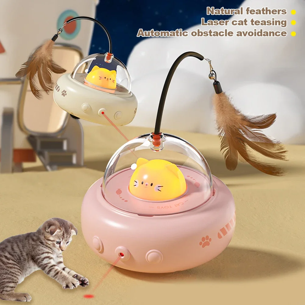 Juguete Inteligente de Teaser para Gatos Electrico UFO Teaser Stick con Timbre para Entrenamiento Juguetes Interactivos para Gatos Suministros para Mascotas Productos para Mascotas — imagen 5