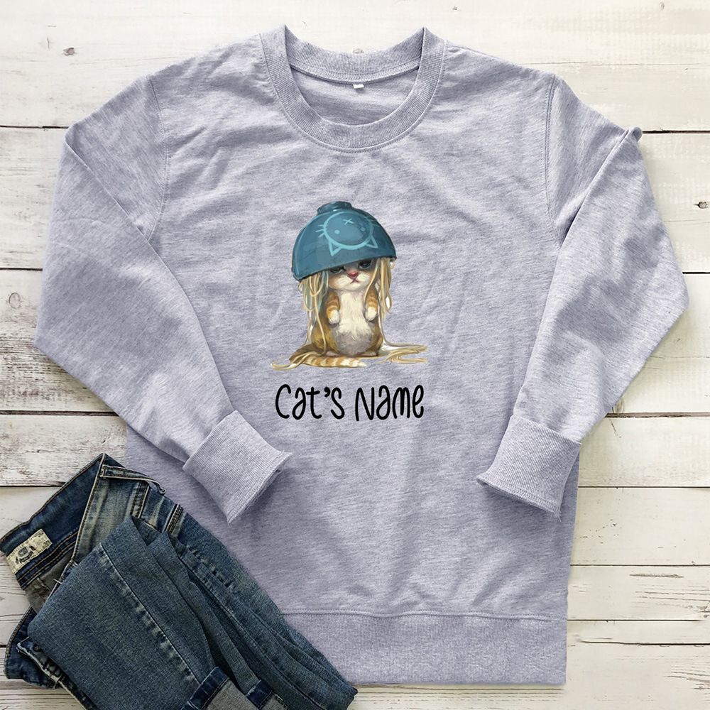 Cat's name cat noodle printed hoodie — image 2