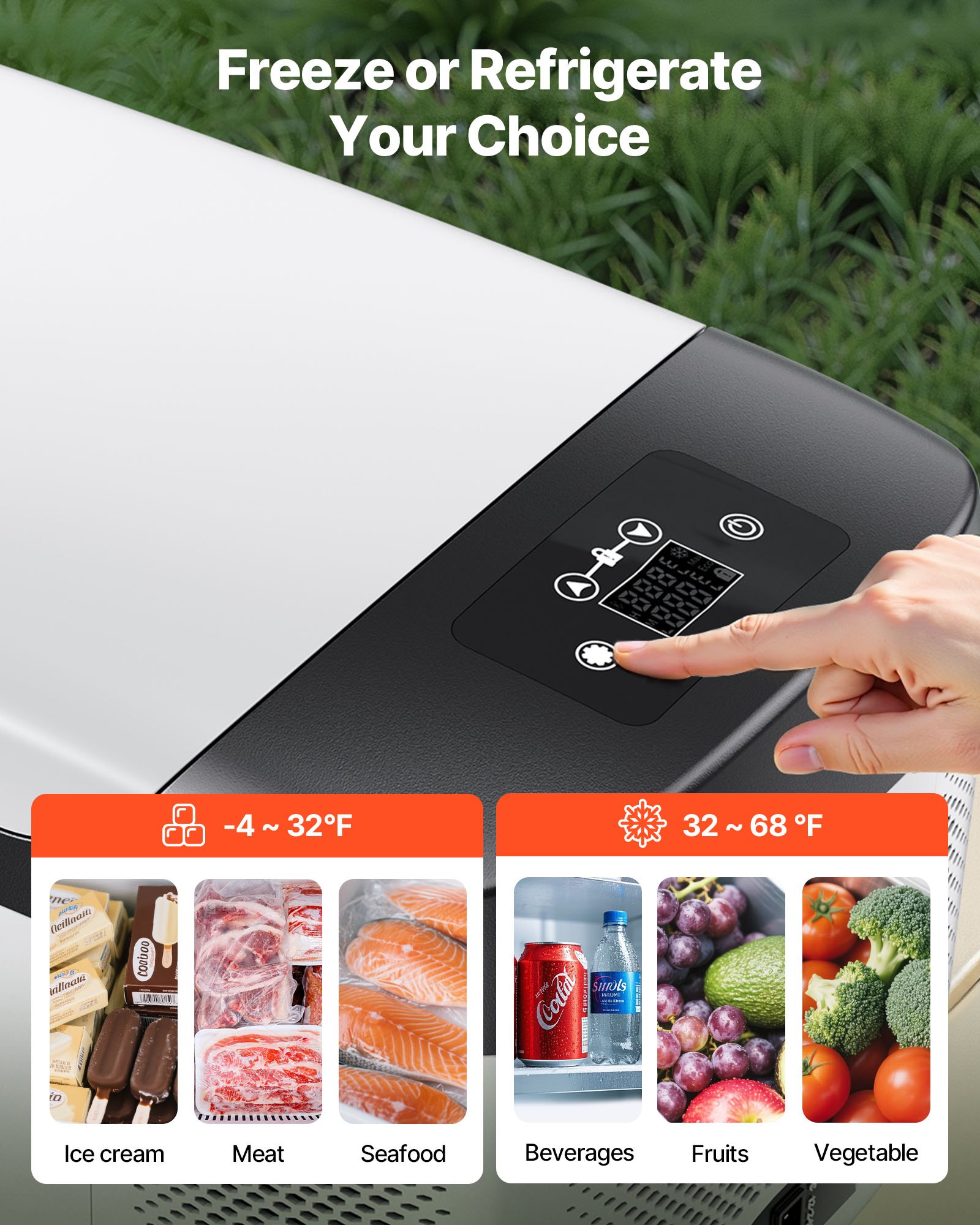 Refrigerador para Auto, DC 12/24V AC100-240V, Enfriador Eléctrico con Compresor, De -4°F a 68°F, Nevera para Auto con Control por App, Congelador de 16 QT para Autos, Ideal para RVs, Campamentos, Botes, Camping y Pesca, Congelador Portátil de 60W — imagen 5