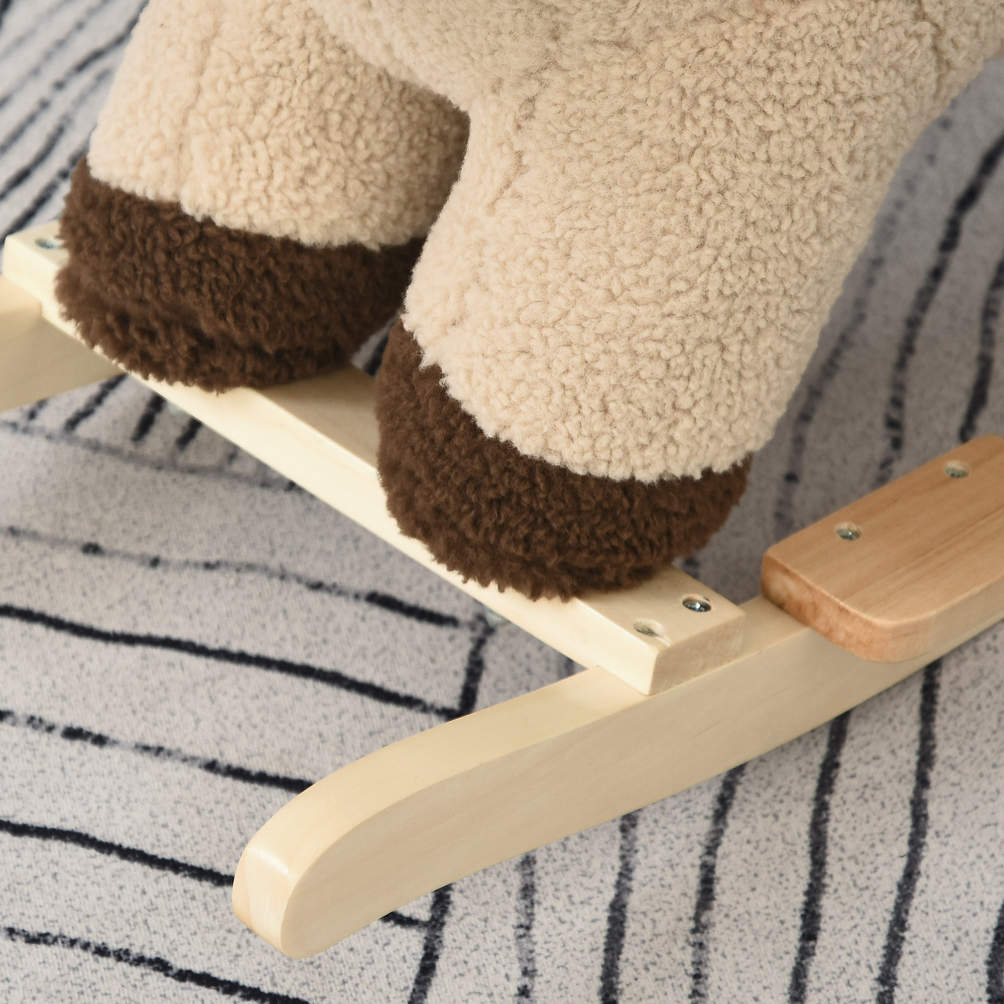 Caballo de Roca para Bebés con Sonido de León, Animales de Peluche que Se Mueven, Caballo de Roca Ecológico con Cinturón de Seguridad para Niños y Niñas de 18 a 36 Meses Regalo Marrón — imagen 6