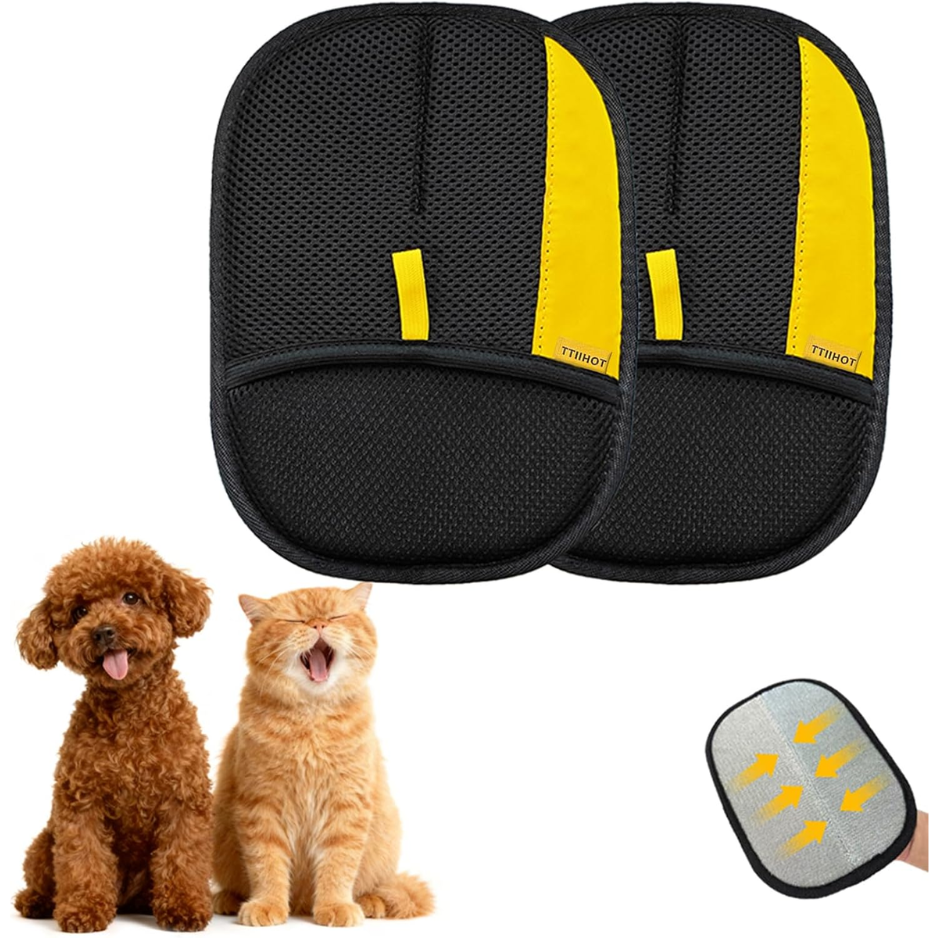 Pet Hair Removal Gloves For Cat Dog Hair, 2 Pack Electrostatic Reusable — image 1