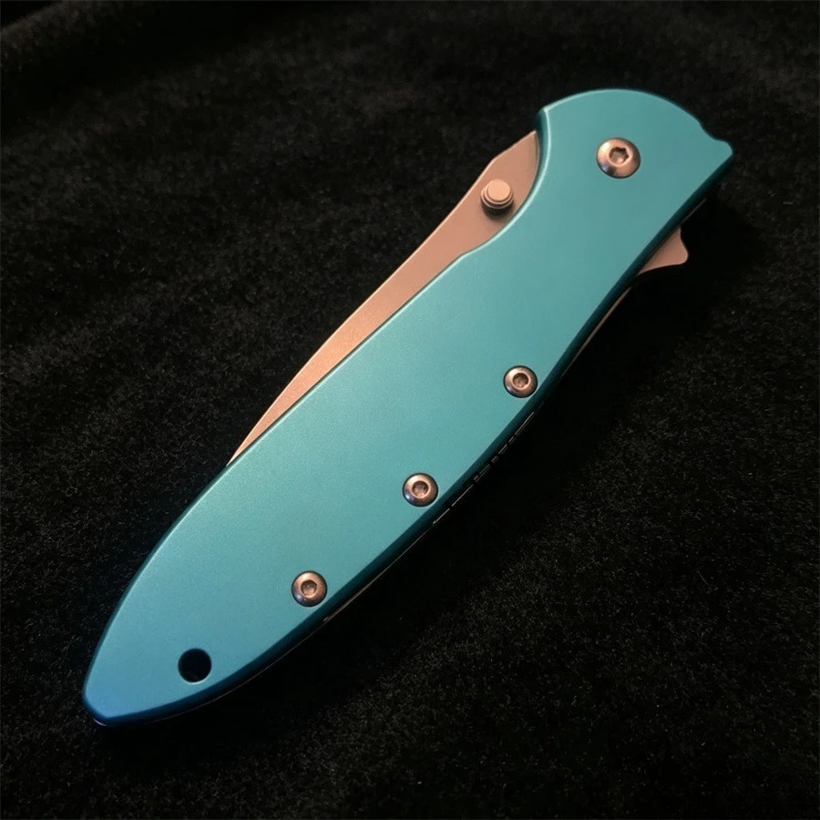 Ks1660 Ken Onion Leek Assisted Flipper Knife 3" Bead Blast Plain Blade Outdoor Camping Hunting Survival EDC Pocket Knife — image 1
