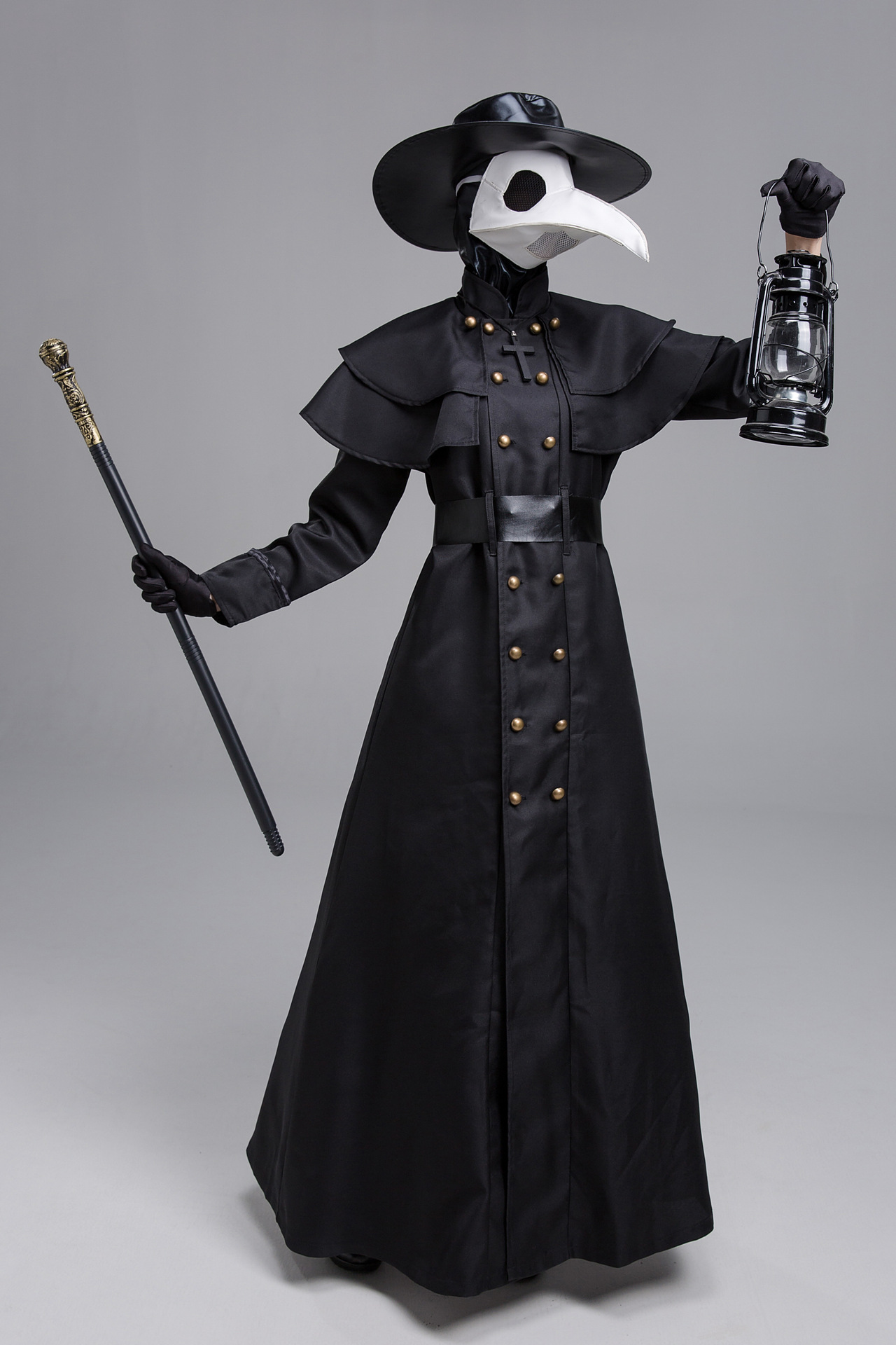 Disfraz de Doctor de la Peste Medieval de Halloween con Cara de Halcón y Boca Larga — imagen 12