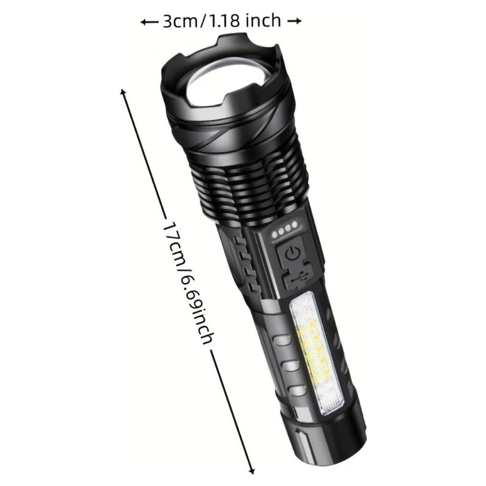 Lámpara LED de Alta Potencia Portátil con Recarga, Foco Ajustable y Resistente al Agua para Camping, Pesca, Caza, Escalada y Emergencias — imagen 7