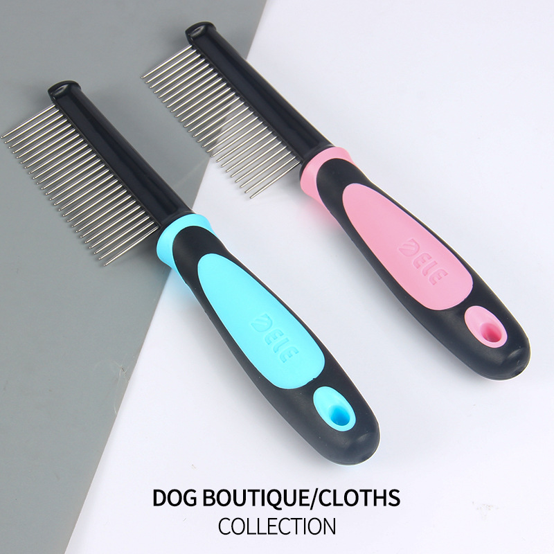 Pelo de Mascotas Cepillo de Acero Inoxidable Cepillo de Un Solo Fila Rasuradora Anti-Knots para Suministros Caninos y Felinos — imagen 1